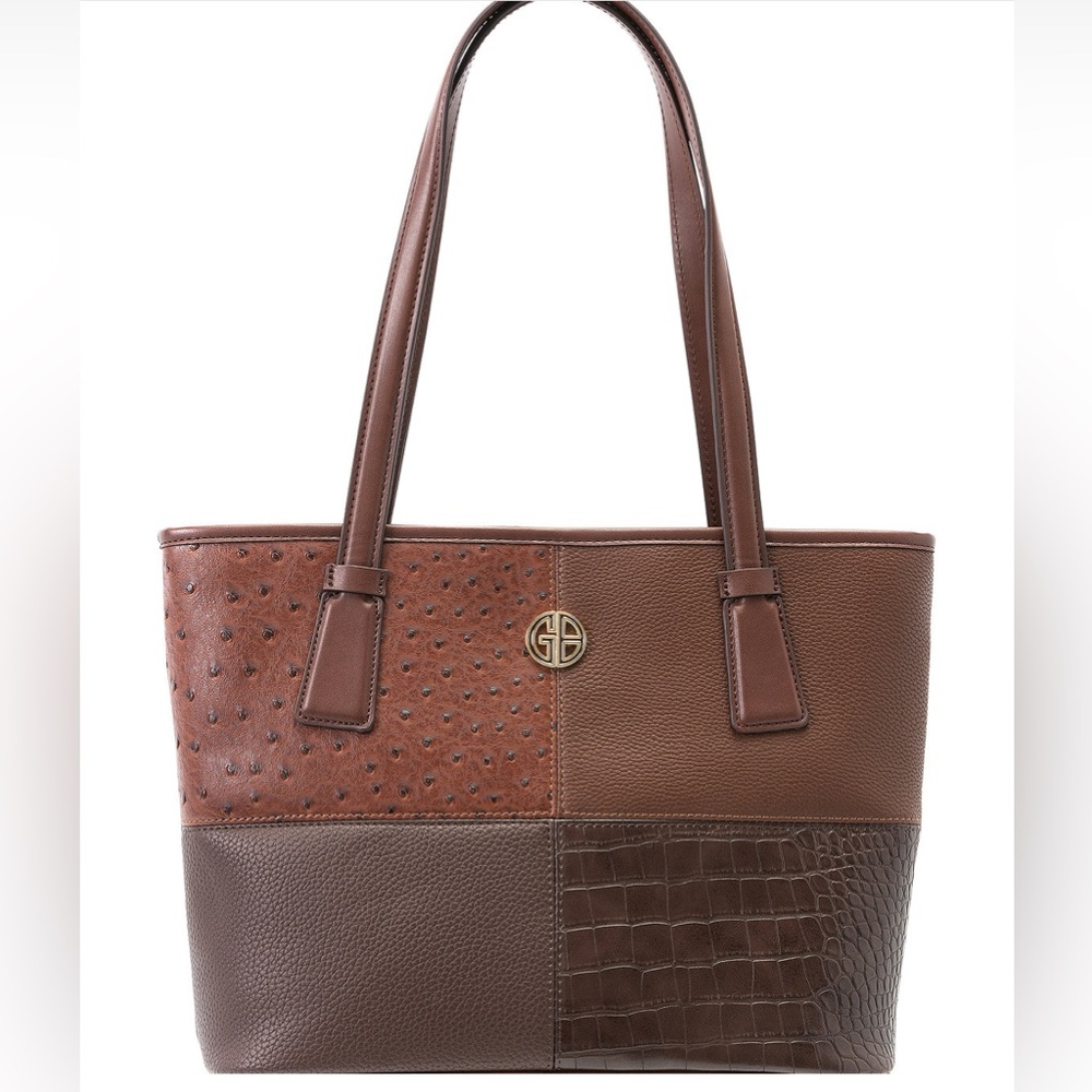Tote womens Giani Bernini Color blocked Brown Multicolor Bag shoulder